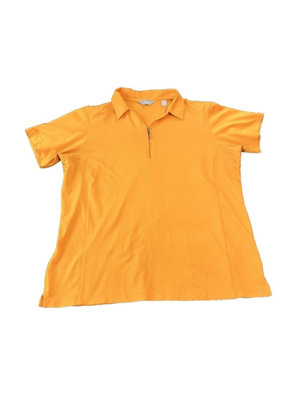 Callaway Womens Orange Golf Polo Shirt XXL 1/4 Zip Performance Moisture Wicking